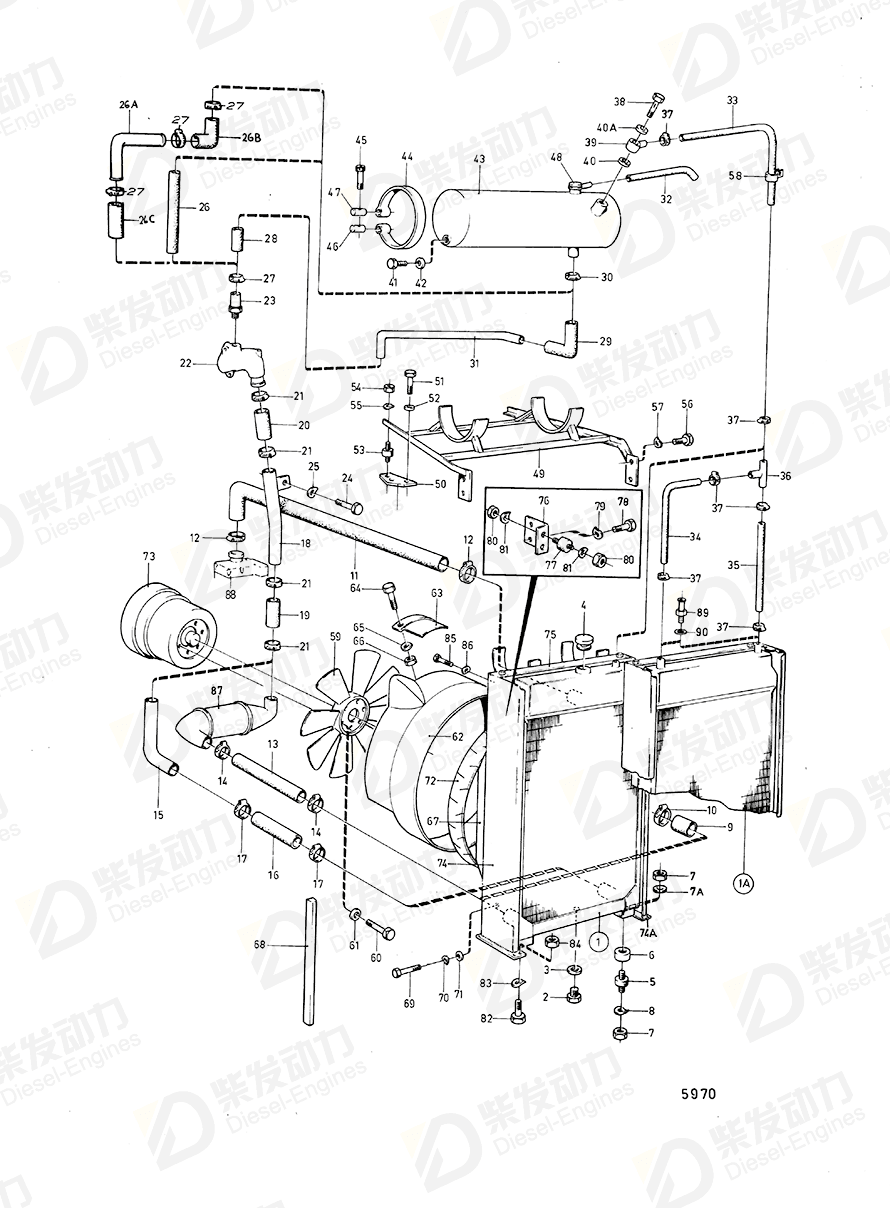 VOLVO Radiator 836279 Drawing